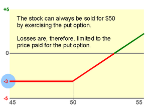 stock plus married put options limits the downside risk